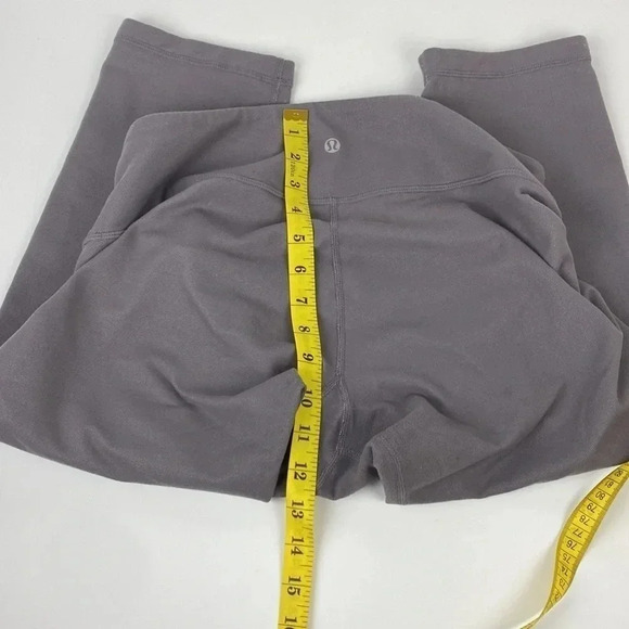 Lululemon grey Wunder  under cropped soot tights activewear capris pants 12 - Picture 7 of 11